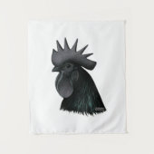 Ayam Cemani Rooster Head Wandkleed (Voorkant)