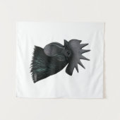 Ayam Cemani Rooster Head Wandkleed (Voorkant (horizontaal))