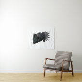 Ayam Cemani Rooster Head Wandkleed (In Situ (horizontaal))