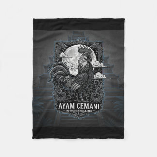 Ayam Cemani - Zwarte Kip Indonesië Indonesische A Fleece Deken