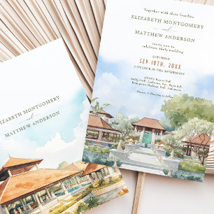 AYANA Resort   BALI bruiloft Waterverf landschap Kaart