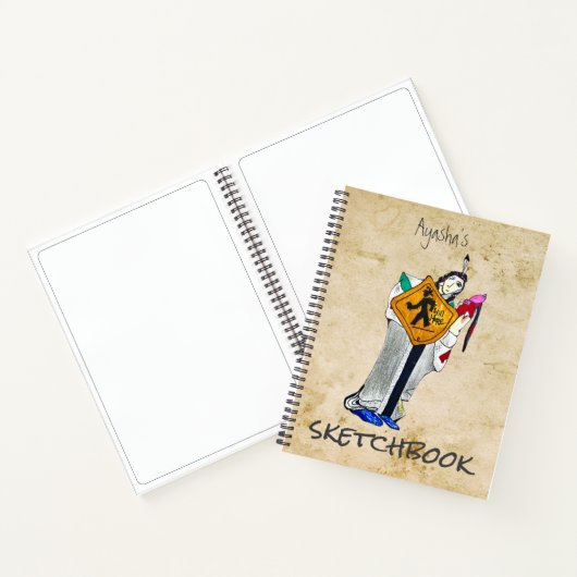 Ayasha Cartoon Waterverf Art Sketchbook Notitieboek (Binnen)