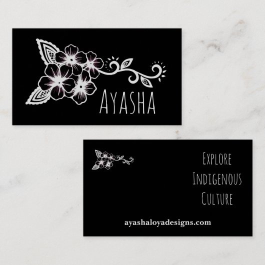 Ayasha Inheemse Floral Visitekaartje (Voorkant / Achterkant)