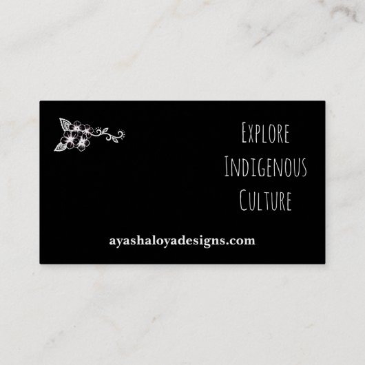 Ayasha Inheemse Floral Visitekaartje (Achterkant)