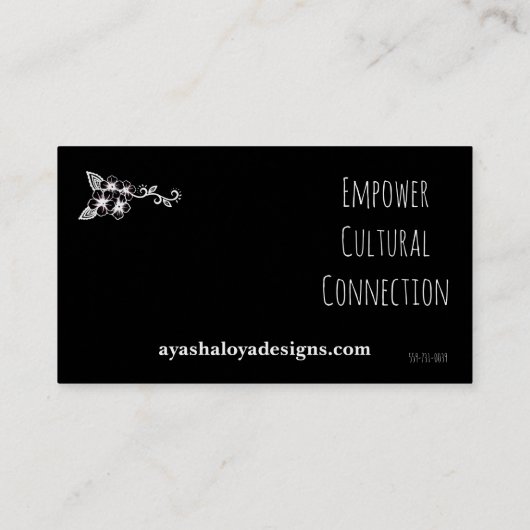 Ayasha Inheemse Floral Visitekaartje (Achterkant)