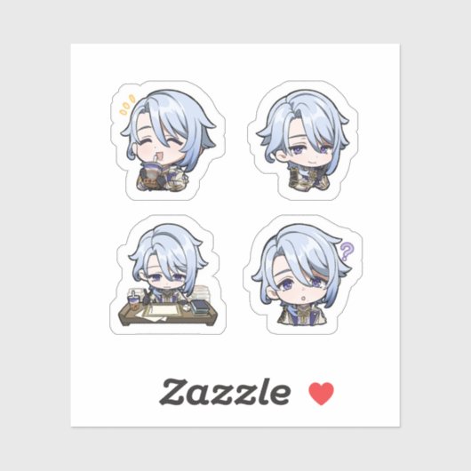 Ayato Genshin Impact 4 stuks stickerblad Sticker (Vel)