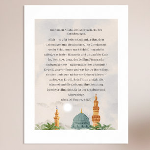 Ayatul Kursi Duitse vertaling Poster Koran 2:255