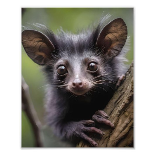 "Aye-aye in een boom" Foto Afdruk (Voorkant)