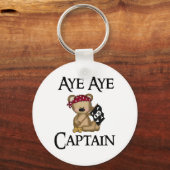 Aye Aye Kapitein Teddy Bear Pirate Sleutelhanger (Voorkant)