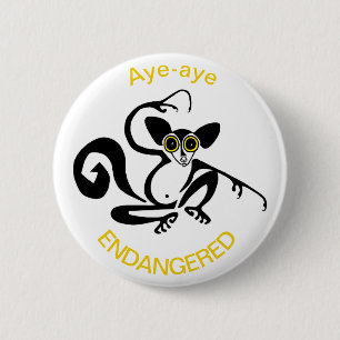 Aye-aye - toets ronde button 5,7 cm