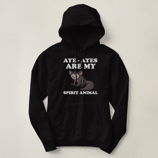 Aye Ayes is my Spirit Animal Cute Lemur Kawaii Pr Hoodie (Design voorkant)