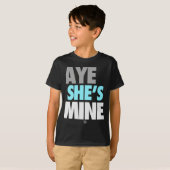 Aye He/she is Mine (Cyaan) T-shirt (Voorkant volledig)