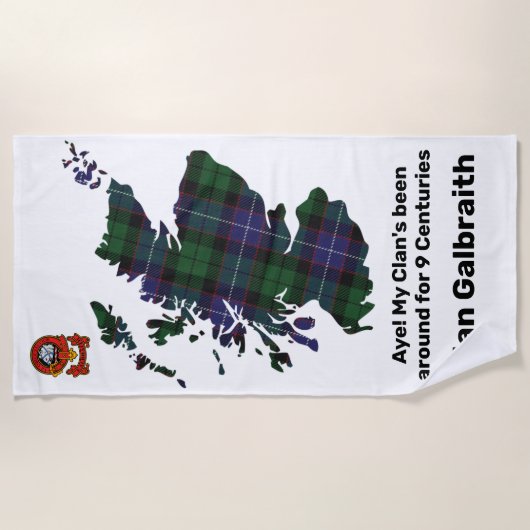Aye! Mijn clan is rond Galbraith Beach Handdoek (Voorkant)