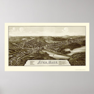 Ayer, MA Panorama Map - 1886 Poster