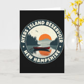Ayers Island Reservoir New Hampshire T Shirt  Kaart (Gele Bloem)