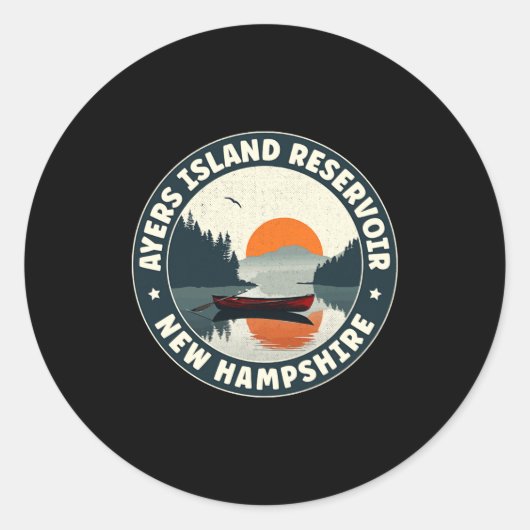Ayers Island Reservoir New Hampshire T Shirt Ronde Sticker (Voorkant)
