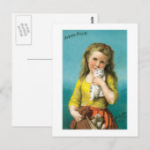 Ayers pillen-meisje met kat briefkaart (Voorkant / Achterkant)