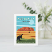 Ayers Rock Australia Kangaroos Travel Briefkaart (Staand voorkant)