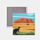 Ayers Rock Australia Kangaroos Travel Magneet (Voorkant / Achterkant)
