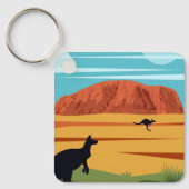  Ayers Rock Australia Kangaroos Travel Sleutelhanger (Voorkant)