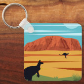  Ayers Rock Australia Kangaroos Travel Sleutelhanger (Voorkant)