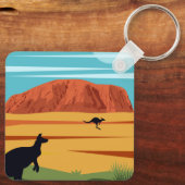  Ayers Rock Australia Kangaroos Travel Sleutelhanger (Achterkant)