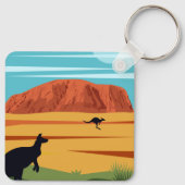  Ayers Rock Australia Kangaroos Travel Sleutelhanger (Achterkant)