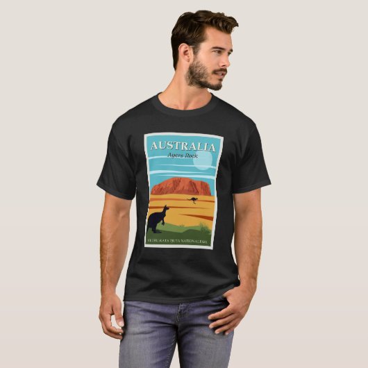  Ayers Rock Australia Kangaroos Travel T-shirt (Voorkant volledig)