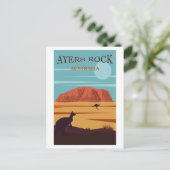 Ayers Rock, Australië Travel Poster Briefkaart (Staand voorkant)
