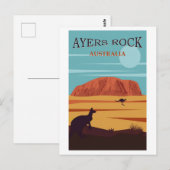Ayers Rock, Australië Travel Poster Briefkaart (Voorkant / Achterkant)
