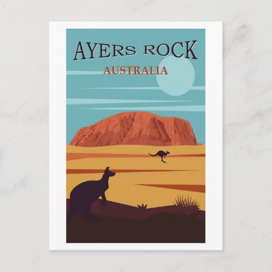 Ayers Rock, Australië Travel Poster Briefkaart (Voorkant)