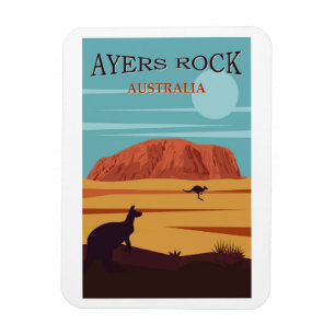 Ayers Rock, Australië Travel Poster Magneet