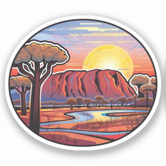 Ayers Rock - Set Australien (9 von 16) Aufkleber Sticker (Voorkant)