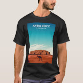 Ayers Rock Uluru Australië Reisposter T-shirt (Voorkant)