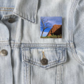 Ayers Rock Uluru in de Outback Australië Vierkante Button 5,1 Cm (In situ)
