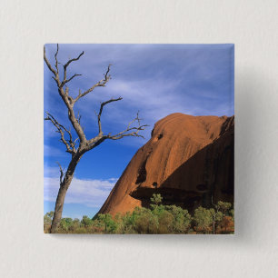 Ayers Rock Uluru in de Outback Australië Vierkante Button 5,1 Cm