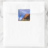 Ayers Rock Uluru in de Outback Australië Vierkante Sticker (Tas)