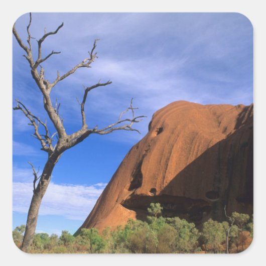 Ayers Rock Uluru in de Outback Australië Vierkante Sticker (Voorkant)