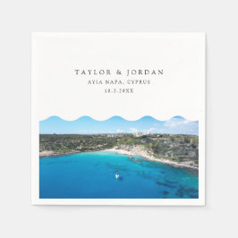 Ayia Napa Bruiloft Cyprus Custom Cocktail servet