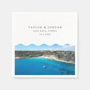 Ayia Napa Bruiloft Cyprus Custom Cocktail servet