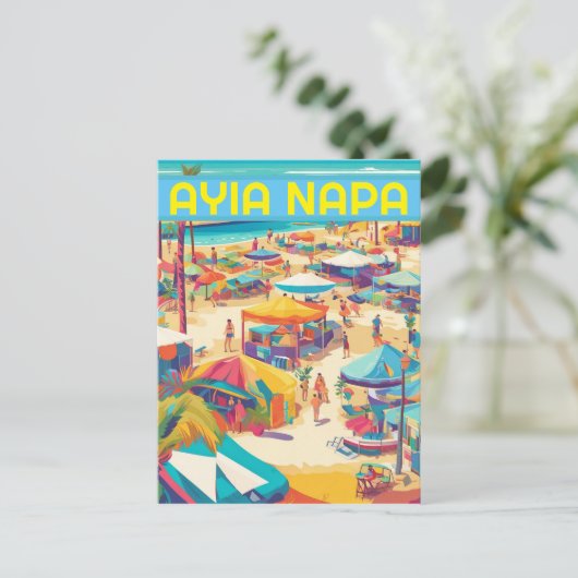 Ayia Napa Cyprus toeristenoord Feestdagenkaart (Staand voorkant)