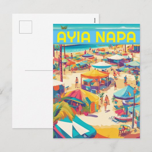 Ayia Napa Cyprus toeristenoord Feestdagenkaart (Voorkant / Achterkant)