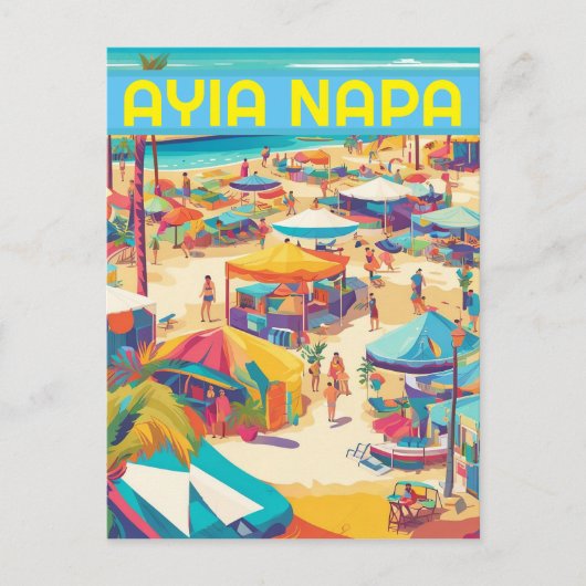 Ayia Napa Cyprus toeristenoord Feestdagenkaart (Voorkant)