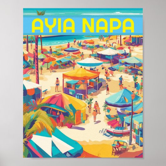 Ayia Napa Cyprus toeristenoord Poster (Voorkant)