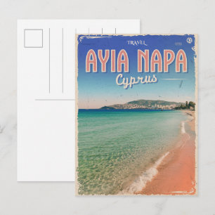 Ayia Napa Cyprus, witte strand Middellandse Zee ca Briefkaart