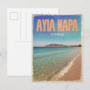 Ayia Napa Cyprus, witte strand Middellandse Zee ca Briefkaart