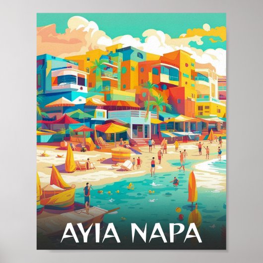 Ayia Napa toeristenoord Cyprus Poster (Voorkant)