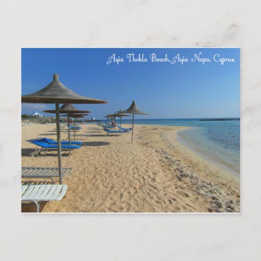 Ayia Thekla strand Briefkaart (Voorkant)