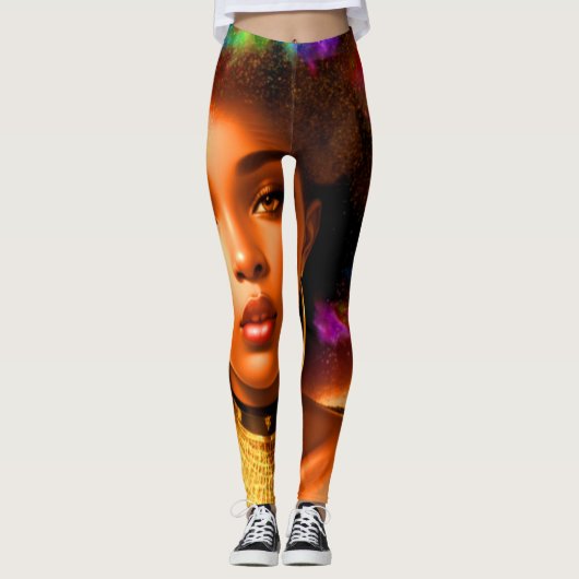 Ayila Tapijt goud Leggings (Voorkant)