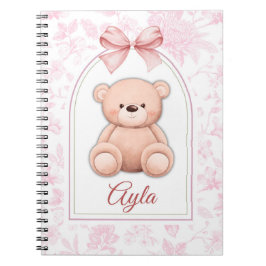 Ayla | Aangepaste Roze Teddybeer Nursery Design Notitieboek